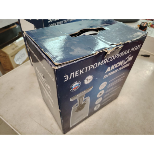 УЦ Мясорубка АКСИОН М 321.04 (плохая упаковка, б/у, нет документации, замена малой шестерни редуктора)