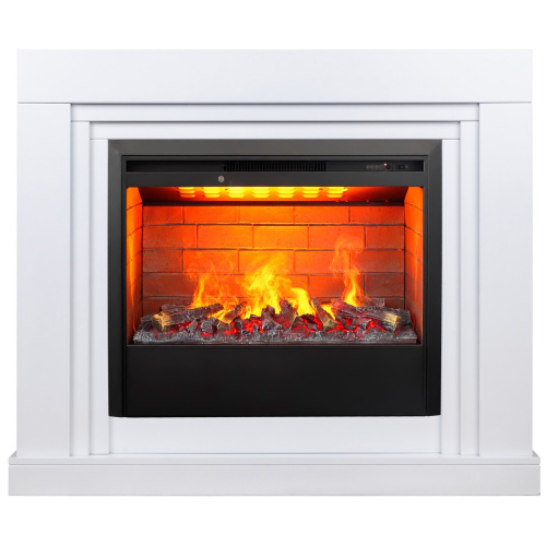 Электрокамин RealFlame Stanley 26 WT белый с очагом 3D Helios 26