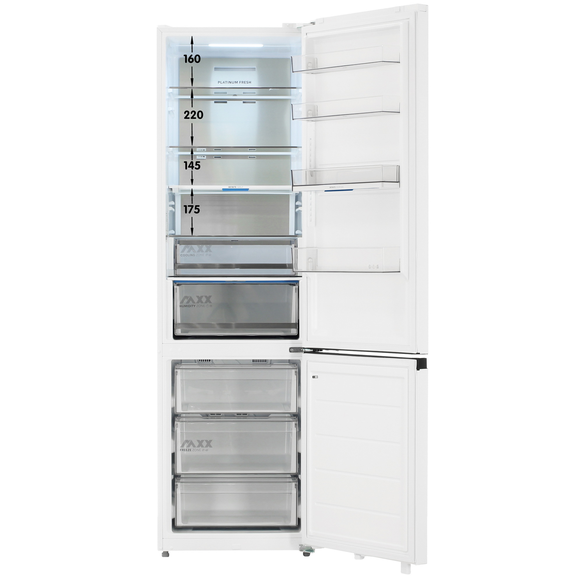 Холодильник с морозильником Midea MDRB519MGE01ID белый Холодильник с морозильником Midea MDRB519MGE01ID белый — Корпус и элементы управления