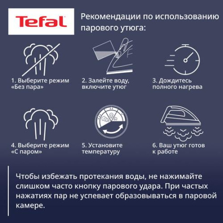 Утюг Tefal Ultimate Pure FV9848E0 синий