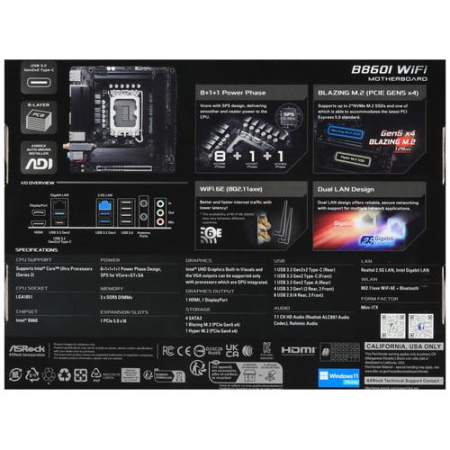 Материнская плата ASRock B860I WiFi