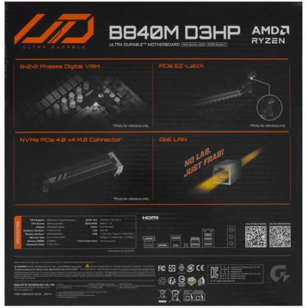 Материнская плата GIGABYTE B840M D3HP