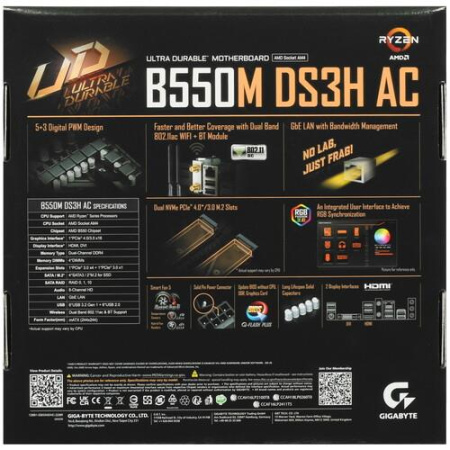 Материнская плата GIGABYTE B550M DS3H AC
