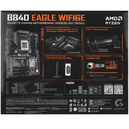 Материнская плата GIGABYTE B840 EAGLE WIFI6E