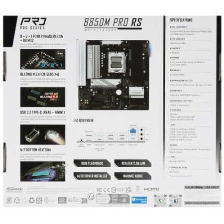 Материнская плата ASRock B850M PRO RS