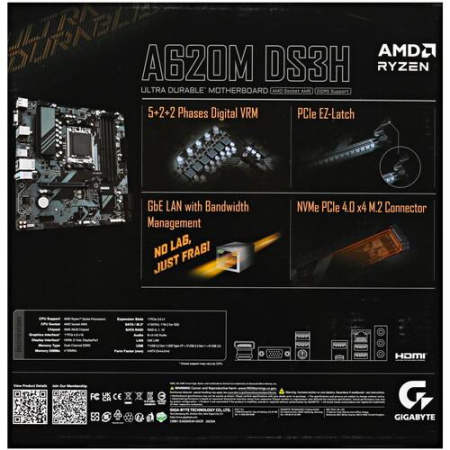 Материнская плата GIGABYTE A620M DS3H